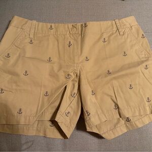 NWT Women’s Nautica Khaki Tan Anchor Marina Nautical Shorts - Size 12